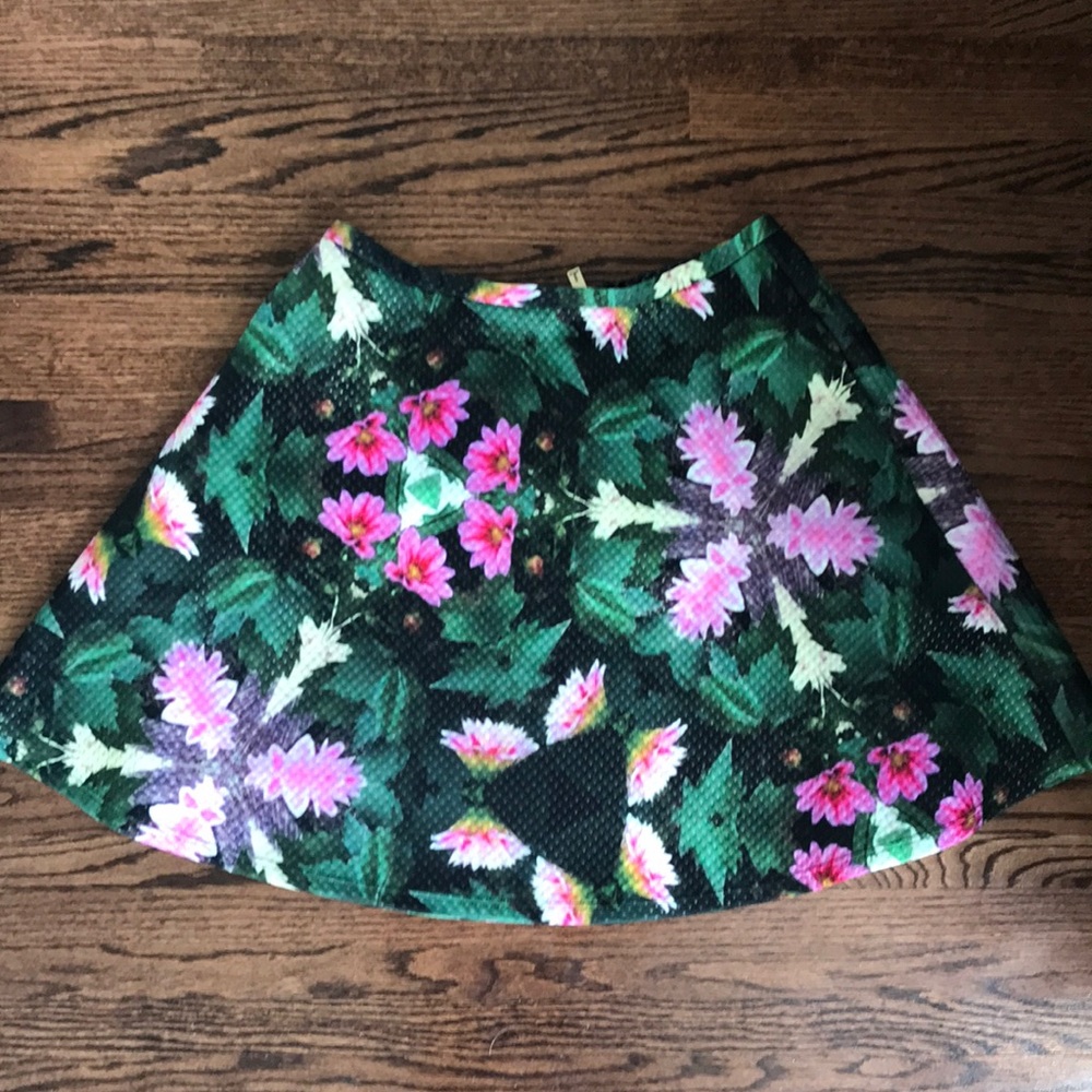 Ted Baker London Floral Circle Skater Mini Skirt